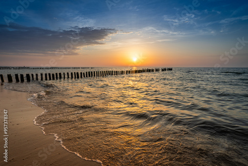 Landscape sunset over the Baltic Sea