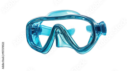 Diving goggles on transparent white background