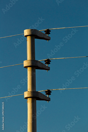 Cement structure carrying high voltage power cables