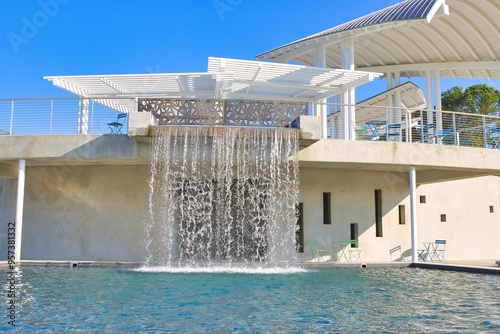 water fall at Suwanee Town Center on Main + DeLay Nature Park 