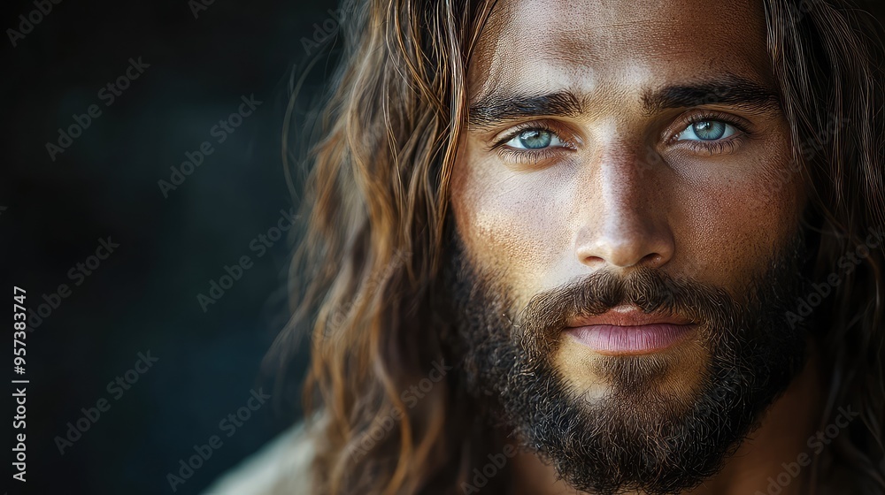 Portrait of Jesus Christ, the Savior of Mankind and Son of God - Ideal for Religious, Spiritual, and Inspirational Projects Portrait of Jesus Christ, the Savior of Mankind and Son of God - Ideal for Religious, Spiritual, and Inspirational Projects