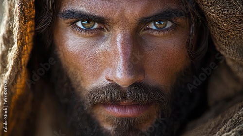 Portrait of Jesus Christ, the Savior of Mankind and Son of God - Ideal for Religious, Spiritual, and Inspirational Projects