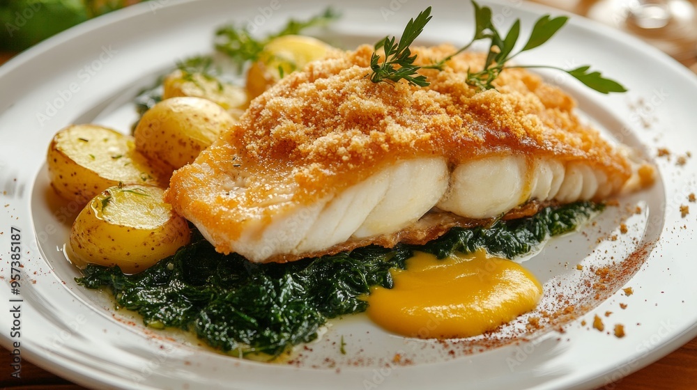 Hungarian national cuisine: Balaton zander a la Gundel. Hungarian national cuisine: Balaton zander a la Gundel.