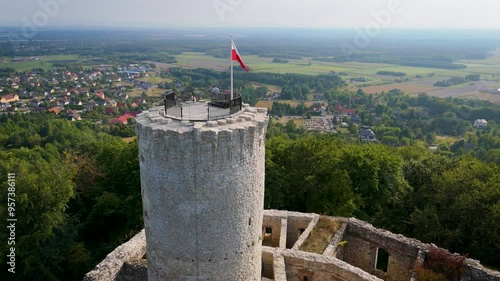 Lipowiec Castle in Babice, aerial shot photo