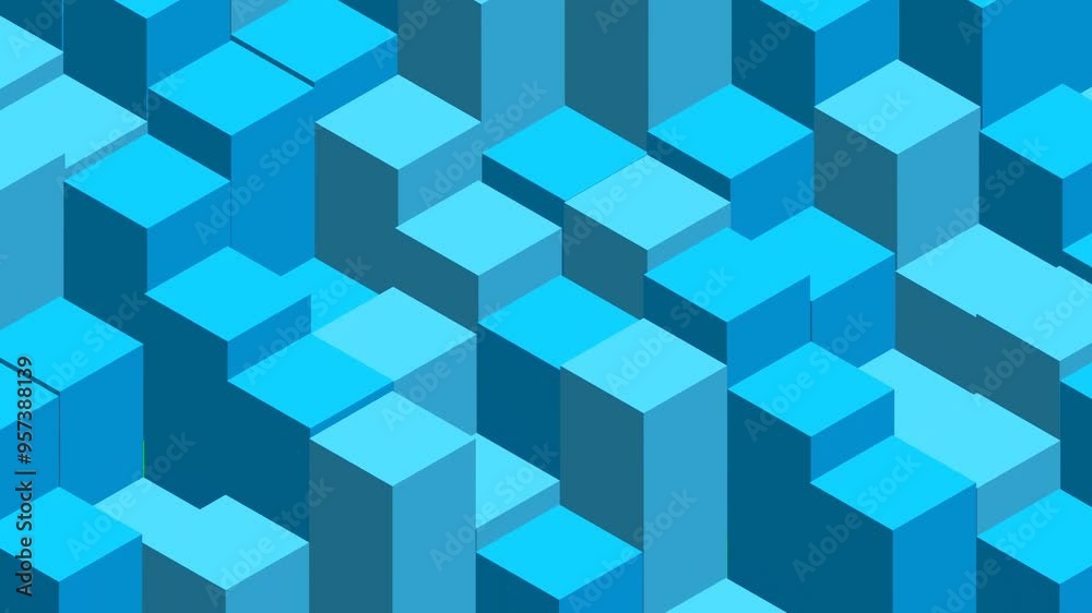 random grid blue cube like City Buildings, Skyscrapers, Geometric Shapes pattern Background concept random grid blue cube like City Buildings, Skyscrapers, Geometric Shapes pattern Background concept