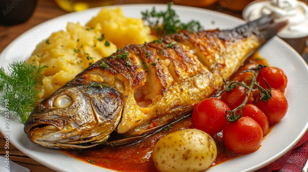National cuisine of Hungary: Mullet in Hungarian. National cuisine of Hungary: Mullet in Hungarian.