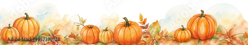 Halloween pumpkin banner. halloween flat background illustration. Halloween holiday party	
