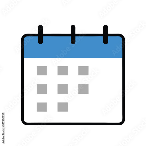 a Calendar icon and blue square black logo icon vector silhouette,  