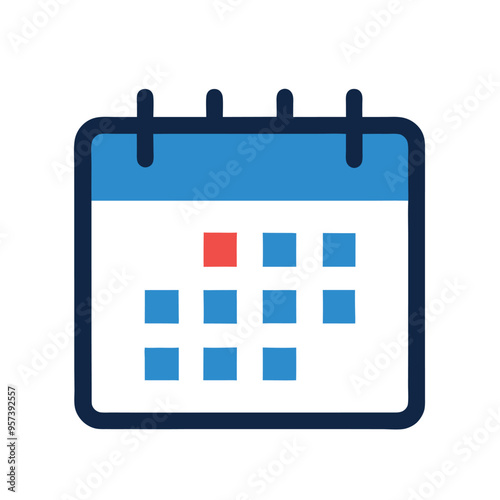 a Calendar icon and blue square black logo icon vector silhouette,  