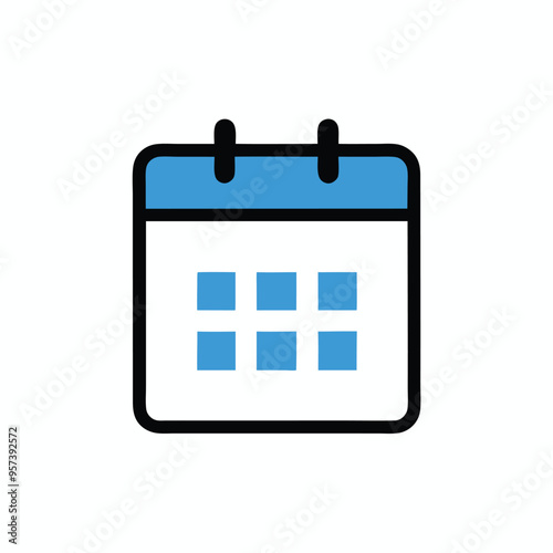 a Calendar icon and blue square black logo icon vector silhouette,  