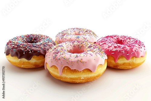 Donuts on white background. photo