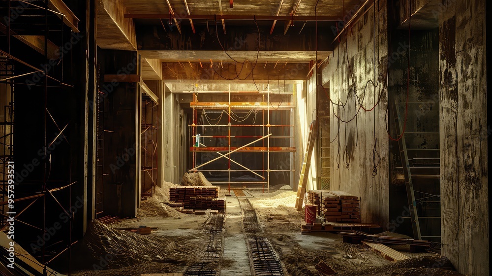 A construction site. A construction site.