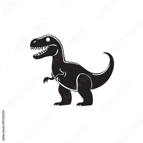 dinosaur in cartoon, doodle style . Image for t-shirt, web, mobile apps and ui. Isolated 2d vector illustration in logo, icon, sketch style, Eps 10, black and white. AI Generative