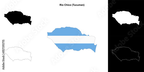 Rio Chico department (Tucuman) outline map set