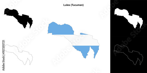 Lules department (Tucuman) outline map set