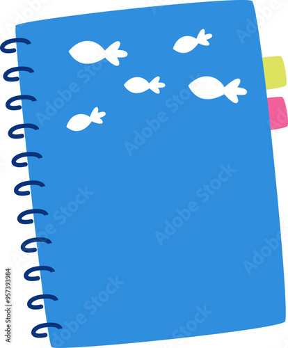 School Supplies Notebook With Fish