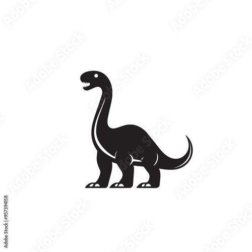dinosaur in cartoon, doodle style . Image for t-shirt, web, mobile apps and ui. Isolated 2d vector illustration in logo, icon, sketch style, Eps 10, black and white. AI Generative