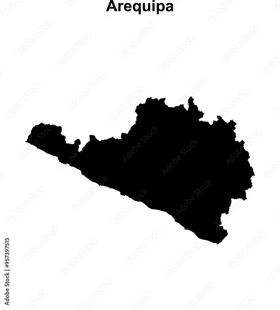 Fototapeta premium Arequipa region blank outline map
