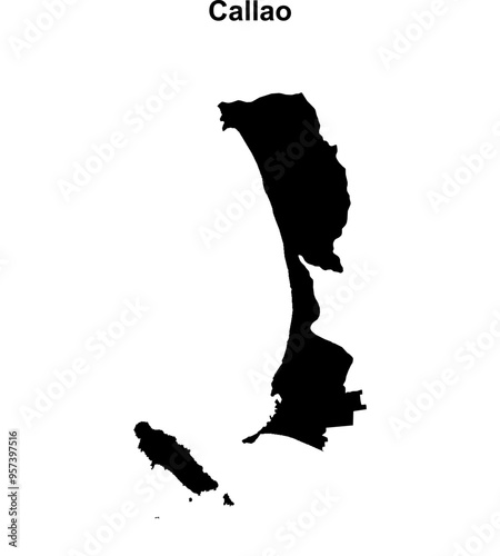 Callao region blank outline map