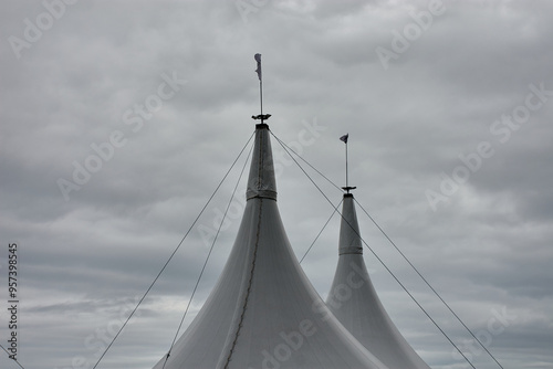 Circus tent on Playa America in Nigran, Pontevedra,Spain