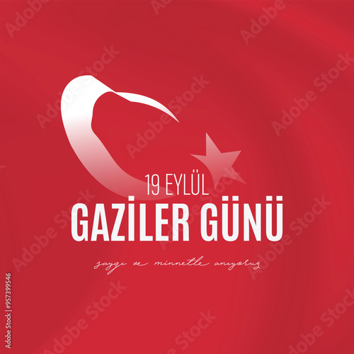 19 eylül, şehitler ve gaziler günü tasarımı. translation: september 19, martyrs and veterans day design.