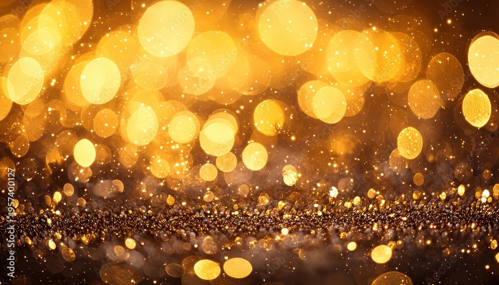 Christmas night scene with luxurious golden glitter in Ultra HD with soft lights. Christmas night scene with luxurious golden glitter in Ultra HD with soft lights.