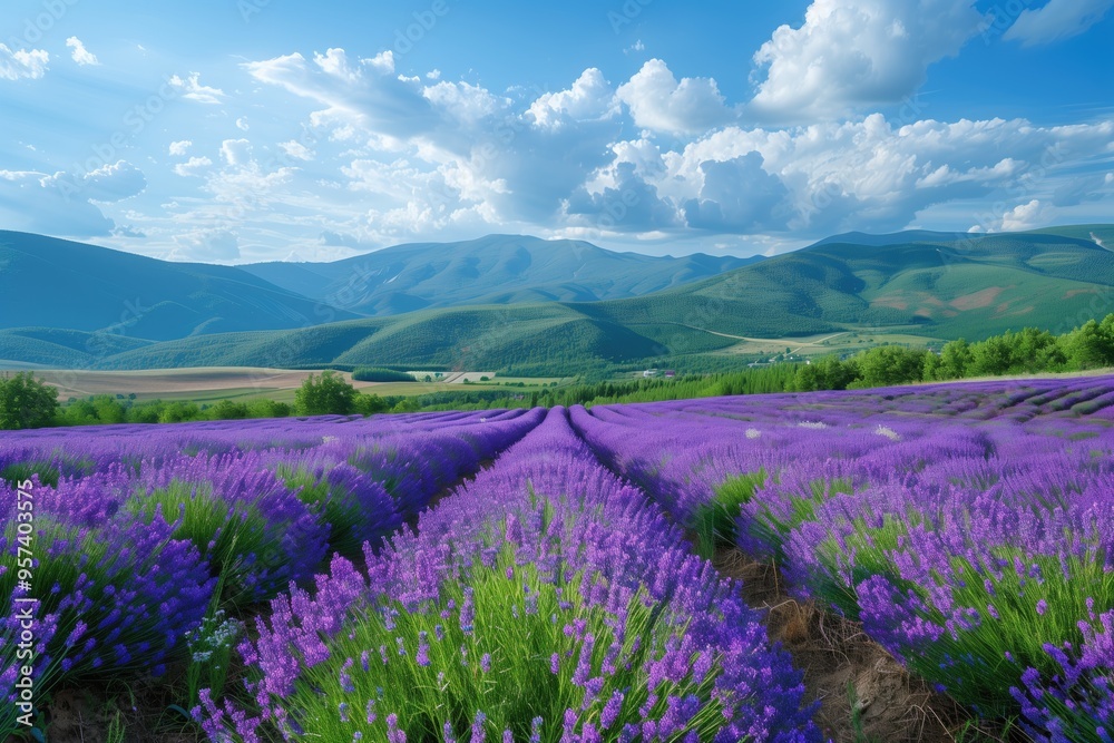 Lavender Field Valley Meadow Landscape Wallpaper, Natural Beauty Backdrop, Floral Mountain Agriculture Background, Nature Lover Art Print Lavender Field Valley Meadow Landscape Wallpaper, Natural Beauty Backdrop, Floral Mountain Agriculture Background, Nature Lover Art Print