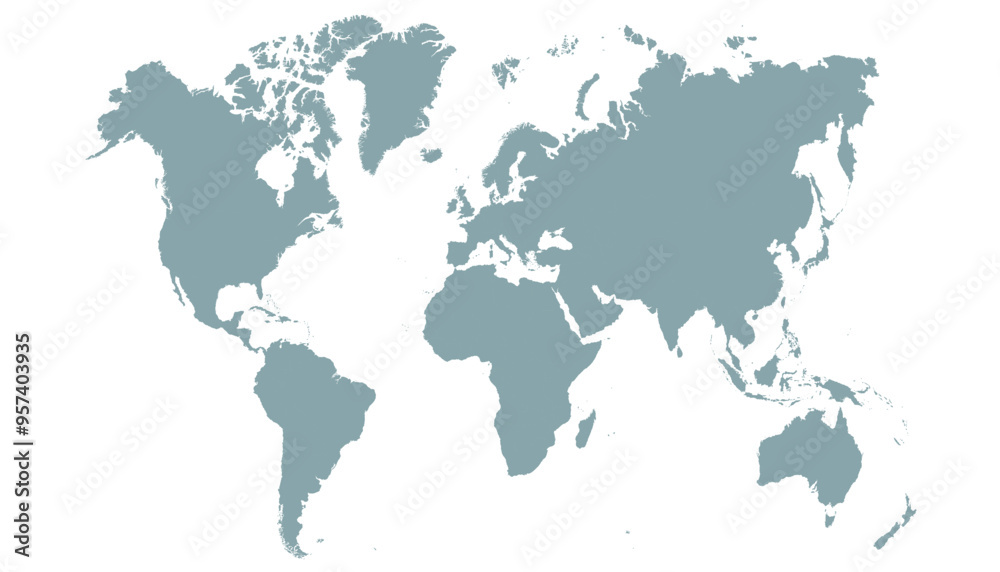 World map. Grey modern vector map. Silhouette map World map. Grey modern vector map. Silhouette map