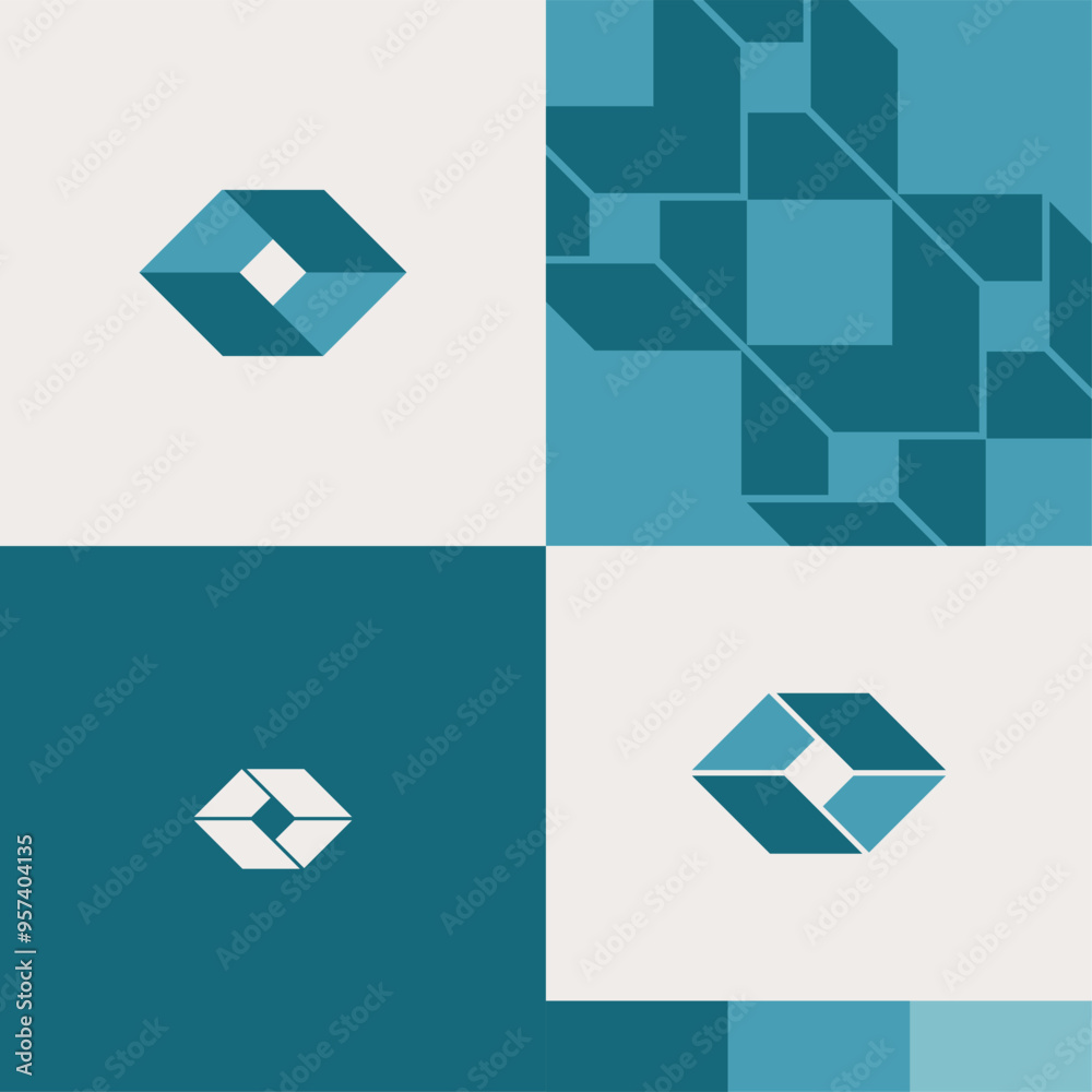 Logo Abstract Modern Rhombus Concept Geometric Shape Logo Abstract Modern Rhombus Concept Geometric Shape