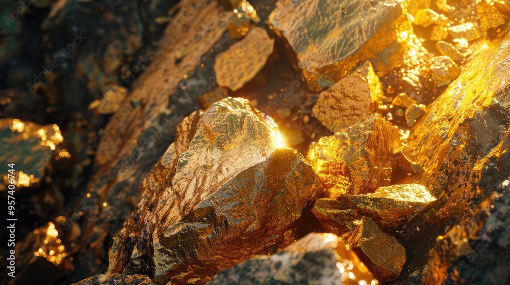 Gold ore texture, Generative AI Gold ore texture, Generative AI