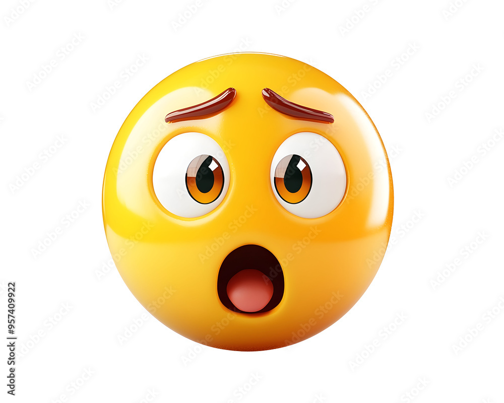 Fototapeta premium Flushed Emoji, Featuring a Transparent PNG Background