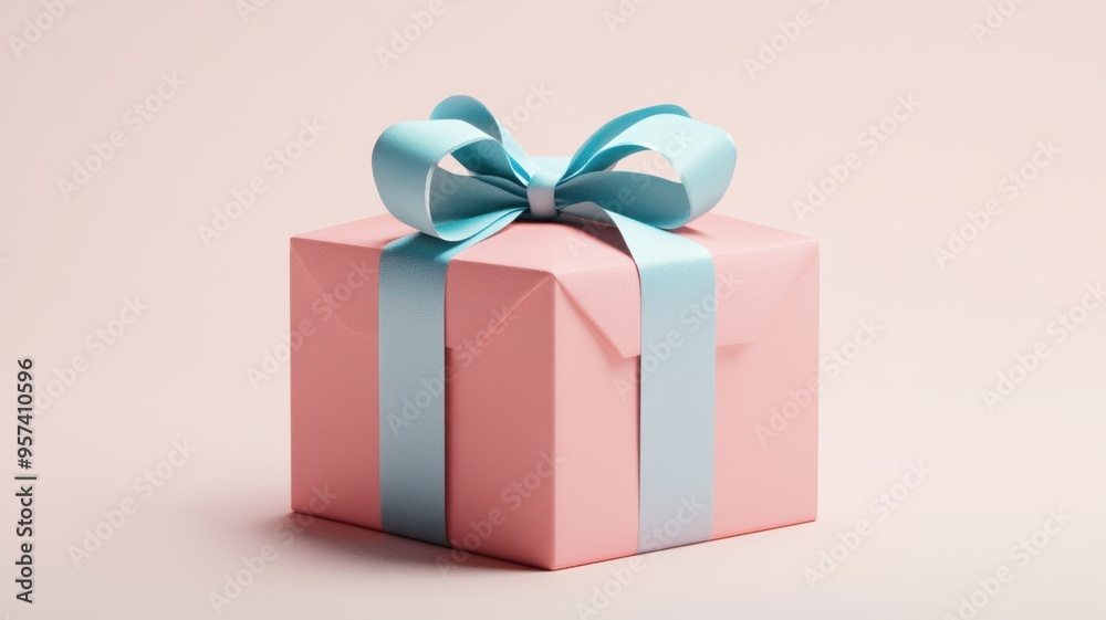 Simple and stylish gift box with a decorative ribbon Simple and stylish gift box with a decorative ribbon