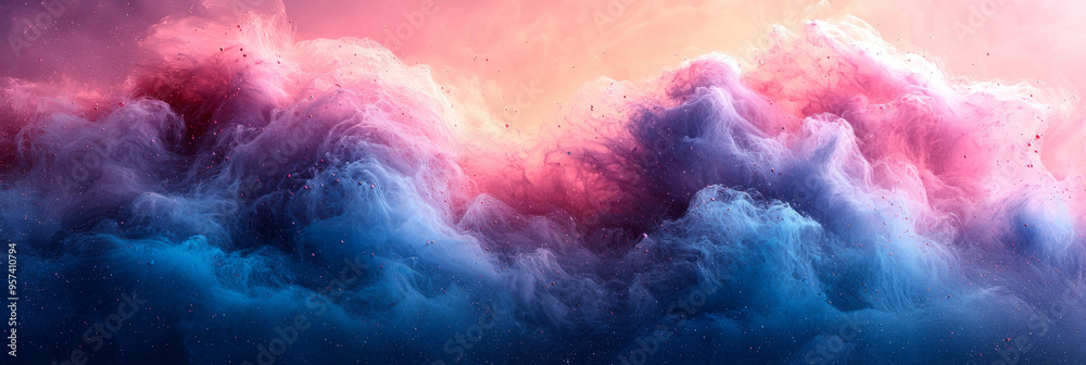 Abstract swirling clouds of blue, pink and white, reminiscent of a dreamy landscape. Abstract swirling clouds of blue, pink and white, reminiscent of a dreamy landscape.