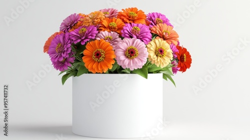 Colorful zinnia bouquet in ...