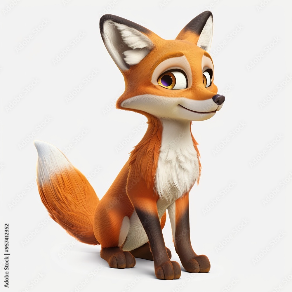Obraz premium Foxe Aether animal cartoon isolated whitebackground 16:9
