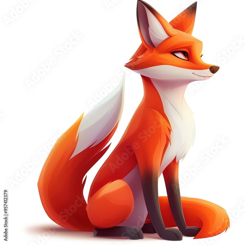 Foxe Aether animal cartoon isolated whitebackground 16:9 photo