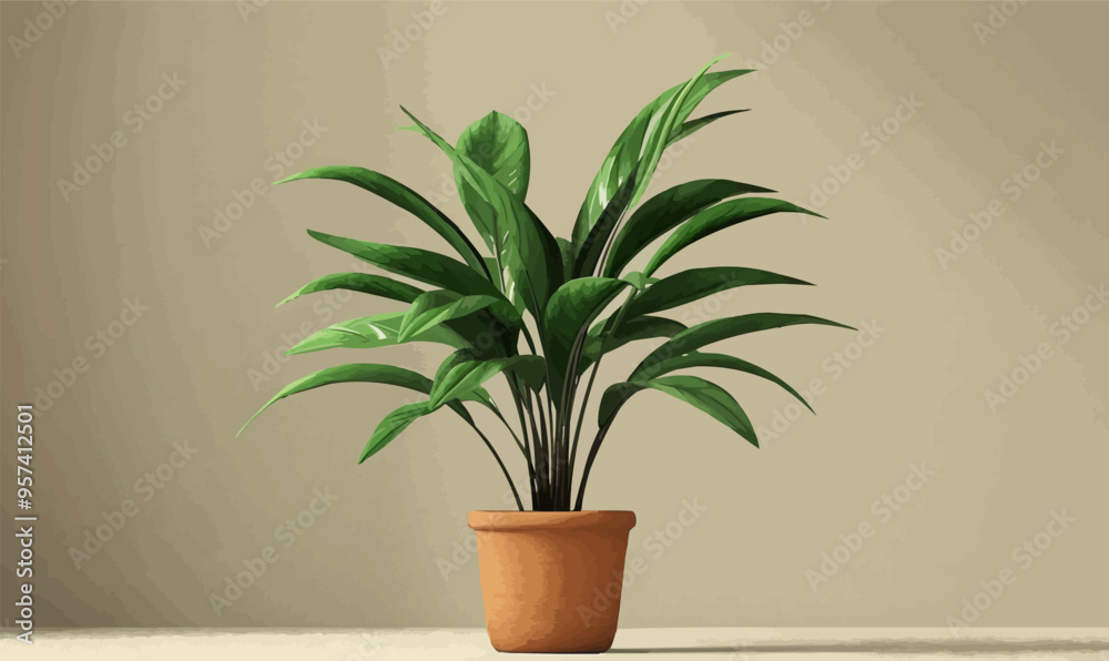A minimalist vector of a houseplant. A minimalist vector of a houseplant.