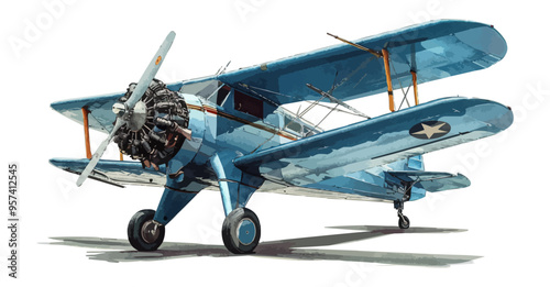 An isolated vector of a classic airplane.