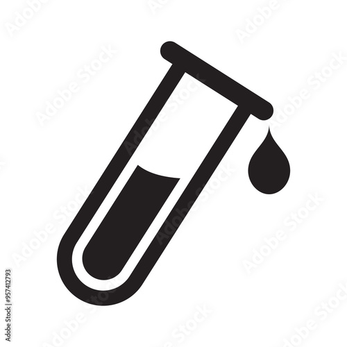 Blood Sample and blood test icon. lab tube