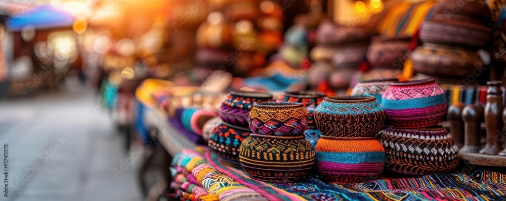 Local artisans at a market, vibrant and handmade, Ethnic, Bright colors, Photograph, Craft market Local artisans at a market, vibrant and handmade, Ethnic, Bright colors, Photograph, Craft market