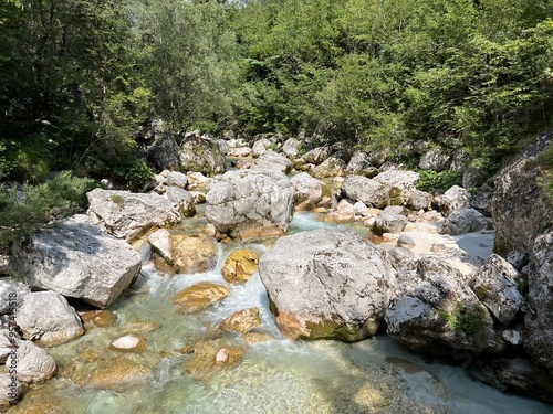 Mlinarica gorge or Mlinarica Canyon (Triglav National Park, Slovenia) - Die Flussbetten von Mlinarica - Tröge der Mlinarica, Triglav-Nationalpark (Soca, Slowenien) - Korita Mlinarice (Soča, Slovenija) photo