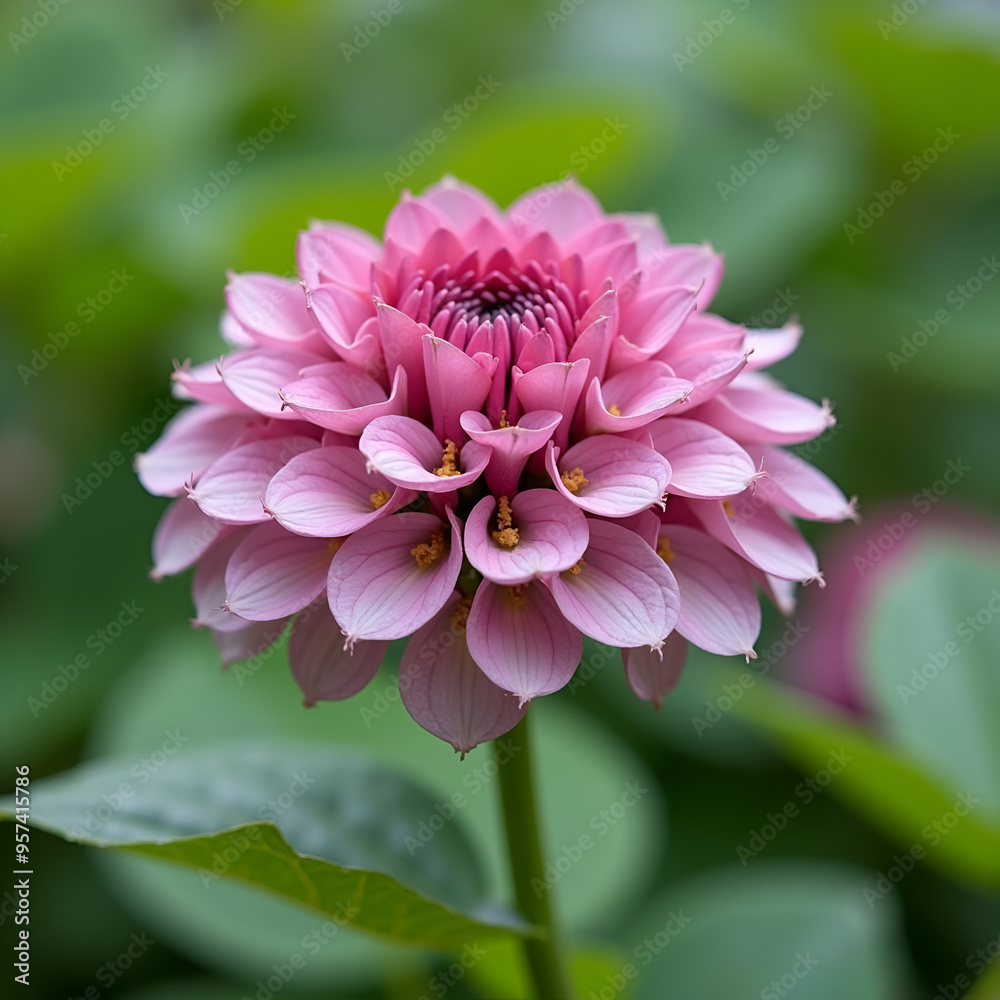 Fototapeta premium Macro flor de color rosado con muchos pétalos