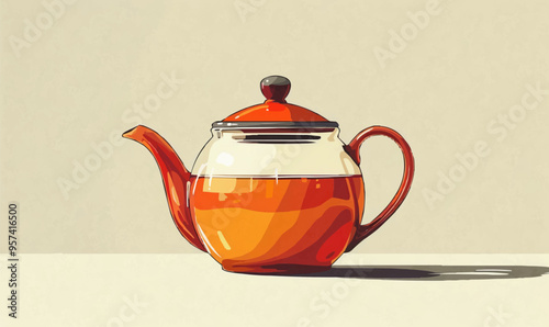 A minimalist vector of a teapot.