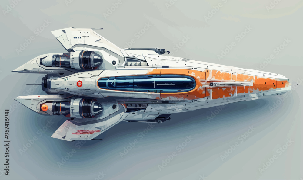 An isolated vector of a spaceship. An isolated vector of a spaceship.