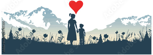 simple vector logo for a children's camp on the theme: not afraid to love