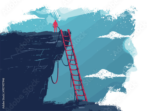 Overcoming the Cliff of Challenges: Embracing Risks and Triumphing with Rope's Aid