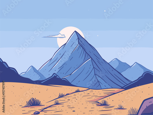 Steep Mountain Ascent: An Illustrative Depiction of Resilient Determination