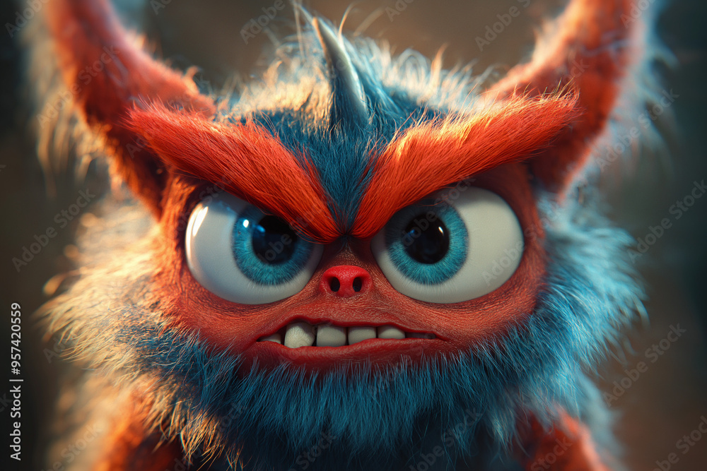 portrait of a funny demon character portrait of a funny demon character