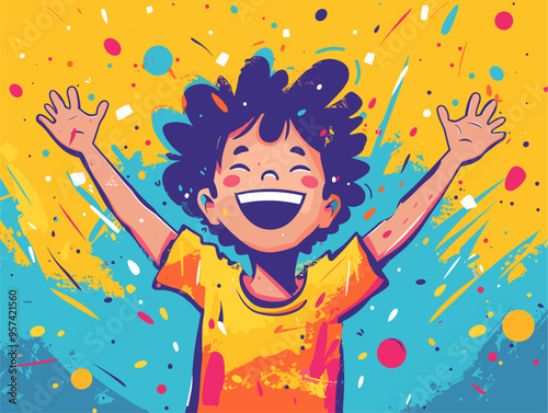 Happy Person: Cartoon Illustration Representing Happiness, Joy, and Positive Outcomes from Training