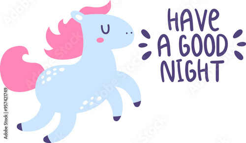 Horse With Have A Good Night Inscription